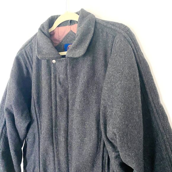 Vintage DP Explorer Wool Blend Gray Blazer Long Sleeve Metal Button Jacket XL - Picture 3 of 8